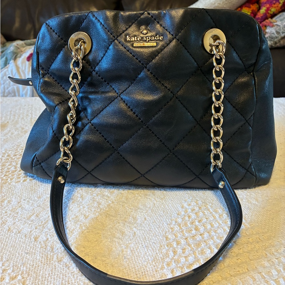 Kate Spade Black Quilted Chain Shoulder Bag